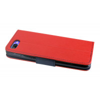 Elegante Buch-Tasche Hülle für das HONOR 10 in Rot-Blau Leder Optik Wallet Book-Style Cover Schale