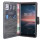 Elegante Buch-Tasche Hülle für Das Nokia 8 Sirocco in Anthrazit Leder Optik Wallet Book-Style Cover Schale