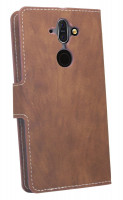 Elegante Buch-Tasche Hülle für Das Nokia 8 Sirocco in Braun Leder Optik Wallet Book-Style Cover Schale