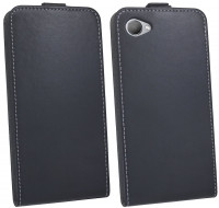 HTC Desire 12//Klapptasche Schutztasche Schutzhülle Flip Tasche Hülle Zubehör Etui in Schwarz Tasche Hülle