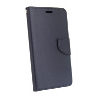 Elegante Buch-Tasche Hülle für Motorola Moto G6 in Schwarz Leder Optik Wallet Book-Style Cover Schale