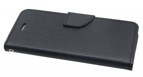 Elegante Buch-Tasche Hülle für das ALCATEL 3X (5058i) in Schwarz Leder Optik Wallet Book-Style Cover Schale