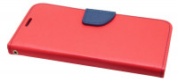 Elegante Buch-Tasche Hülle für das LG G7 ThinQ in Rot-Blau Leder Optik Wallet Book-Style Cover Schale