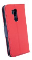 Elegante Buch-Tasche Hülle für das LG G7 ThinQ in Rot-Blau Leder Optik Wallet Book-Style Cover Schale