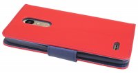 Elegante Buch-Tasche Hülle für das LG K11 in Rot-Blau Leder Optik Wallet Book-Style Cover Schale