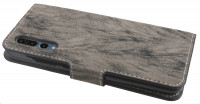 Elegante Buch-Tasche Hülle für Huawei P20 PRO in Anthrazit Leder Optik Fancy Wallet Book-Style Cover Schale cofi1453®