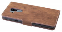 Elegante Buch-Tasche Hülle für das LG G7 ThinQ in Braun Leder Optik Wallet Book-Style Cover Schale
