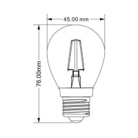 E27 Filament | LED Leuchtmittel | 4 Watt | Lampe Leuchte Beleuchtung Birne Glühlampe | Kugel G45 | 400 Lumen warmweiß (3000 K) 1 Stück