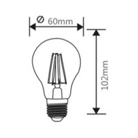 E27 Sockel| Sparsames LED Leuchtmittel Lampe Leuchte Birne Filament| 6 Watt | 600 Lumen|kaltweiß (6500 K) 1 Stück