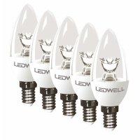 E14 5 W 5er-Set Warmweiß LED Lampe Kerze Ersetzt 50...