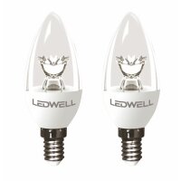 E14 5 W 2er-Set Warmweiß LED Lampe Kerze Ersetzt 50...