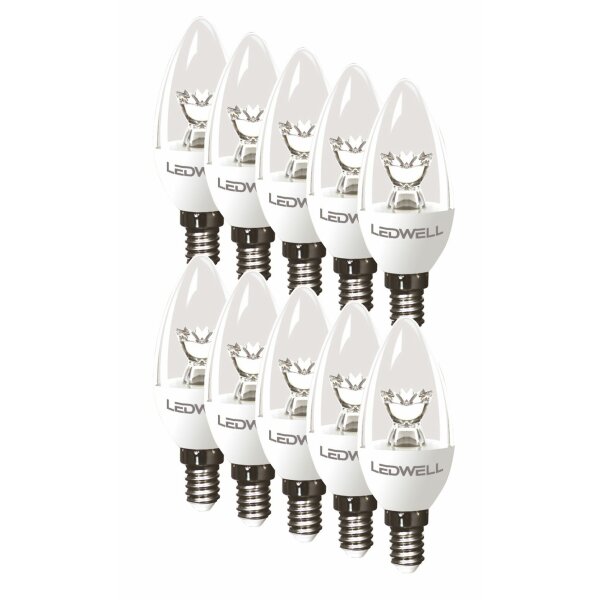 E14 5 W 10er-Set Warmweiß LED Lampe Kerze Ersetzt 50 W Birne 360 Lumen 3000 Kelvin Energiesparlampe Glühlampe Energieklasse A+