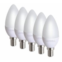 E14 4 W 5er-Set Warmweiß LED Lampe Kerze Ersetzt 40...