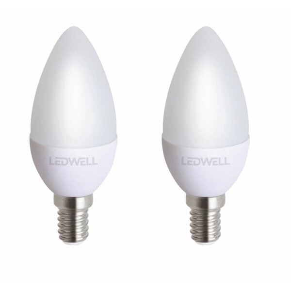 E14 4 W 2er-Set Warmweiß LED Lampe Kerze Ersetzt 40 W Birne 320 Lumen 3000 Kelvin Energiesparlampe Glühlampe Energieklasse A+