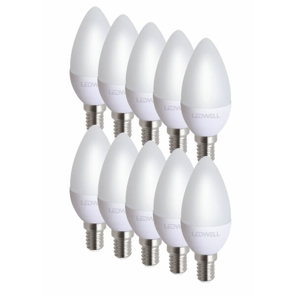 E14 4 W 10er-Set Warmweiß LED Lampe Kerze Ersetzt 40 W Birne 320 Lumen 3000 Kelvin Energiesparlampe Glühlampe Energieklasse A+