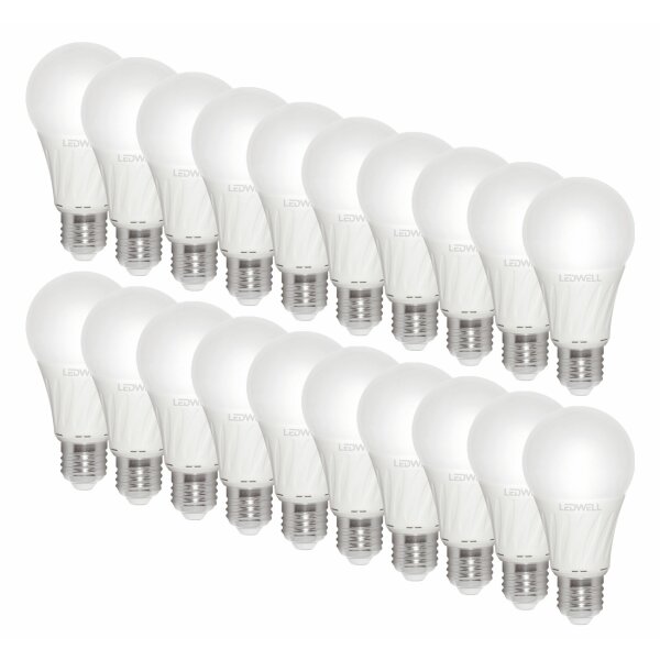 E27 10 W 20er-Set Warmweiß LED Lampe Birne 900 Lumen 3000 Kelvin Energiesparlampe Glühlampe Energieklasse A+