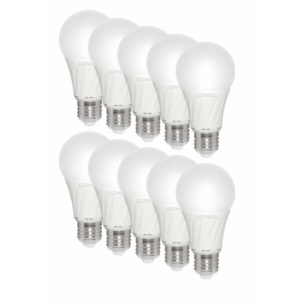 E27 10 W 10er-Set Warmweiß LED Lampe Birne 900 Lumen 3000 Kelvin Energiesparlampe Glühlampe Energieklasse A+