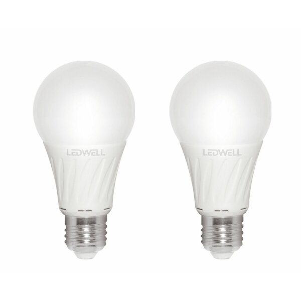 E27 8 W 2er-Set Warmweiß LED Lampe 640 Lumen 3000 Kelvin Energiesparlampe Glühlampe Energieklass A+