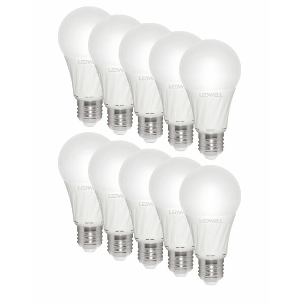 E27 8 W 10er-Set Warmweiß LED Lampe 640 Lumen 3000 Kelvin Energiesparlampe Glühlampe Energieklass A+