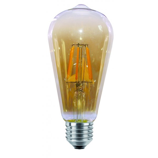 E27 4W LED Filament Glühbirne Warmweiß 350 lm Glühfaden Retro Edison Lampe Vintage Look Fadenlampe Kolbenform