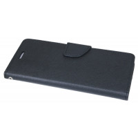Elegante Buch-Tasche Hülle für das HTC DESIRE 12+ (Plus) in Schwarz Leder Optik Wallet Book-Style Cover Schale