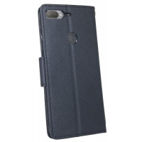 Elegante Buch-Tasche Hülle für das HTC DESIRE 12+ (Plus) in Schwarz Leder Optik Wallet Book-Style Cover Schale
