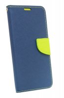 Elegante Buch-Tasche Hülle für HUAWEI Y7 Prime 2018 in Blau-Grün Leder Optik Fancy Wallet Book-Style Cover Schale