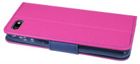 Elegante Buch-Tasche Hülle für HUAWEI Y5 2018 in Pink-Blau (2-Farbig) Leder Optik Fancy Wallet Book-Style Cover Schale