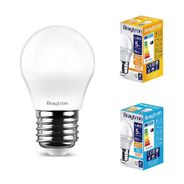 5 Watt | LED Leuchtmittel |  E27 Sockel | Kugel G45 | 400 Lumen | Glühbirne | Lampe | Licht | kaltweiß
