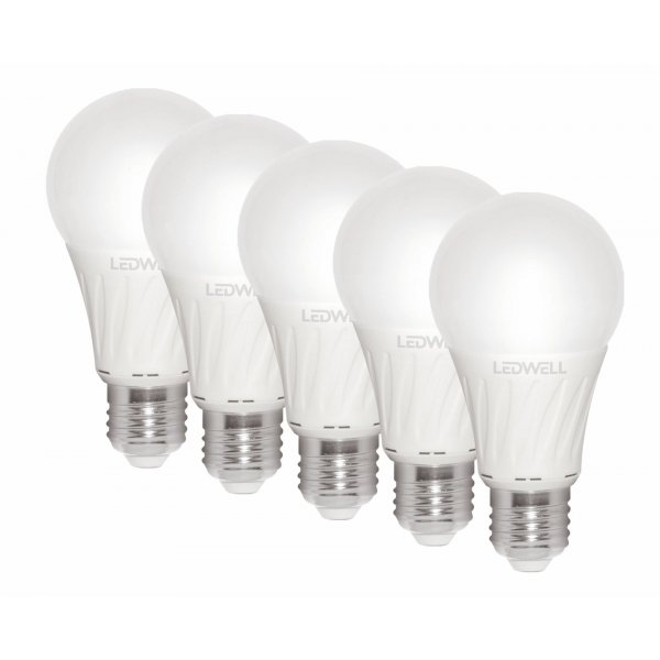 E27 8 W 5er-Set Kaltweiß LED Lampe 640 Lumen 6500 Kelvin Energiesparlampe Glühlampe Energieklasse A+