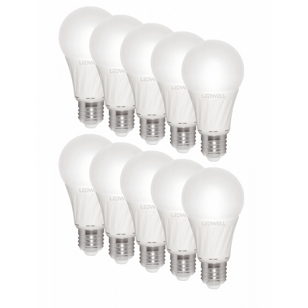 E27 8 W 10er-Set Kaltweiß LED Lampe 640 Lumen 6500 Kelvin Energiesparlampe Glühlampe Energieklasse A+
