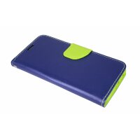 Elegante Buch-Tasche Hülle für Samsung Galaxy J6 2018 (J600F) Blau-Grün Leder Optik Wallet Book-Style Schale cofi1453®