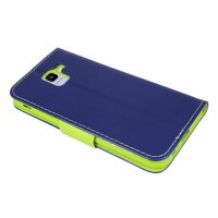 Elegante Buch-Tasche Hülle für Samsung Galaxy J6 2018 (J600F) Blau-Grün Leder Optik Wallet Book-Style Schale cofi1453®