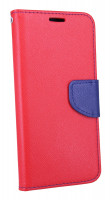 Elegante Buch-Tasche Hülle für Samsung Galaxy J6 2018 (J600F) Rot-Blau Leder Optik Wallet Book-Style Schale cofi1453®