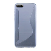 Honor 7S Handy Silikon Schutzhülle Cover Case Schwarz Transparent