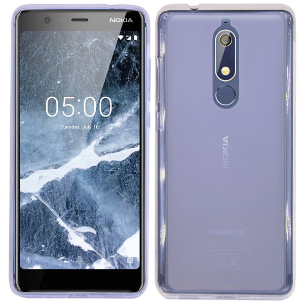 Nokia 5.1 ( 2018 ) // Silikon Hülle Tasche Case Zubehör Gummi Bumper Schale Schutzhülle Zubehör in Frosted @cofi1453®