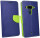 Elegante Buch-Tasche Hülle für das HTC U12+ (Plus) in Blau-Grün Leder Optik Wallet Book-Style Cover Schale @cofi1453®