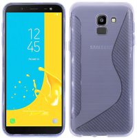 Samsung Galaxy J6 2018 ( J600F ) // S-Line TPU SchutzHülle Silikon Hülle Silikonschale Case Cover Zubehör Bumper in Schwarz @ cofi1453®