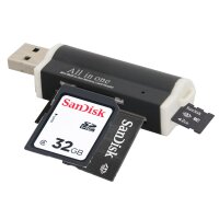 All-in-One Speicherkartenleser Cardreader für SD/Micro SD/M2/M2PRODUO USB Kartenlesergerät Multi Kartenleser Adapter Schwarz