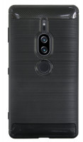 Sony Xperia XZ2 Premium // Silikon Hülle Tasche Case Zubehör Gummi Bumper Schale Schutzhülle in Carbon-Schwarz @cofi1453®