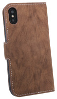iPhone XS // Buchtasche Hülle Case Tasche Wallet BookStyle mit STANDFUNKTION in Braun @ cofi1453®