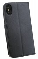iPhone XS // Buchtasche Hülle Case Tasche Wallet BookStyle mit STANDFUNKTION in Schwarz @ cofi1453®