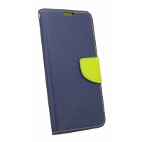 Elegante Buch-Tasche Hülle für das Nokia 5.1 PLUS 2018  in Blau Leder Optik Wallet Book-Style Cover Schale @cofi1453®