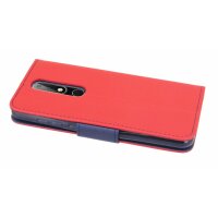 Elegante Buch-Tasche Hülle für das Nokia 5.1 PLUS 2018 in Rot Leder Optik Wallet Book-Style Cover Schale @cofi1453®