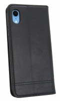 Elegante Buch-Tasche Hülle für iPhone XR Schwarz Leder Optik "Prestige" Wallet Book-Style Schale cofi1453®