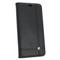 Elegante Buch-Tasche Hülle für iPhone XR Schwarz Leder Optik "Prestige" Wallet Book-Style Schale cofi1453®