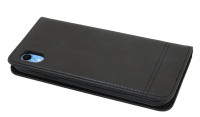 Elegante Buch-Tasche Hülle für iPhone XS Max Schwarz Leder Optik "Prestige" Wallet Book-Style Schale cofi1453®