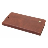 Elegante Buch-Tasche Hülle für iPhone XR in Braun Leder Optik "Prestige" Wallet Book-Style Schale cofi1453®