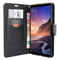 Elegante Buch-Tasche Hülle für das XIAOMI MI MAX 3 in Schwarz Leder Optik Wallet Book-Style Cover Schale @ cofi1453®