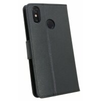 Elegante Buch-Tasche Hülle für das XIAOMI MI MAX 3 in Schwarz Leder Optik Wallet Book-Style Cover Schale @ cofi1453®